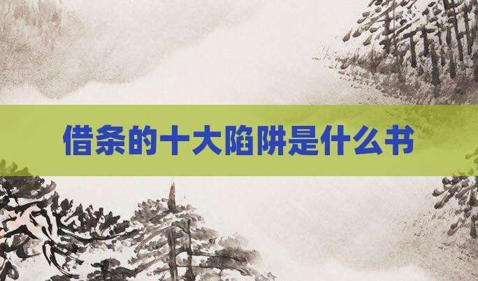 借条的十大陷阱是什么书
