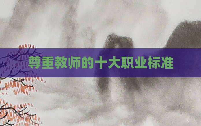 尊重教师的十大职业标准