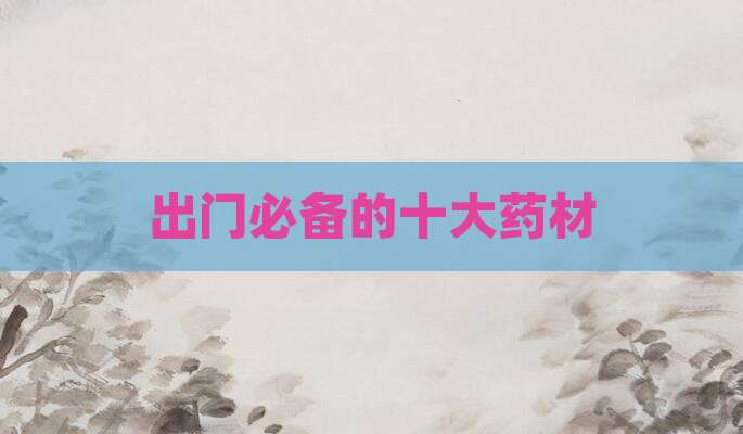 出门必备的十大药材