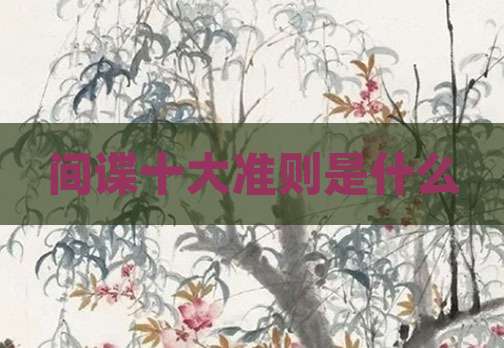间谍十大准则是什么