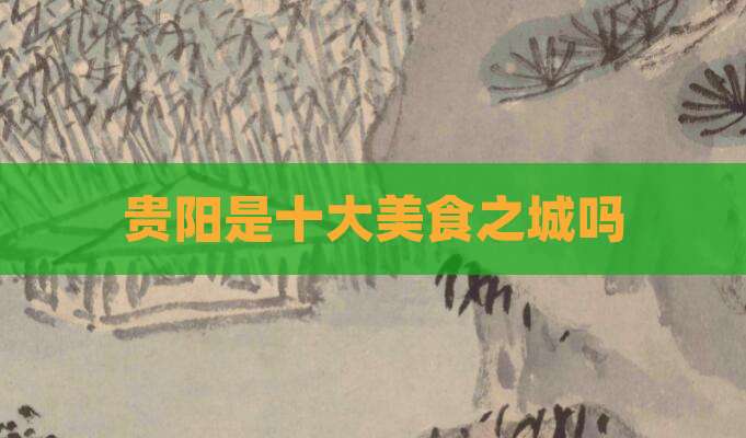 贵阳是十大美食之城吗