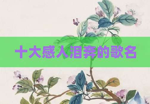十大感人泪奔的歌名