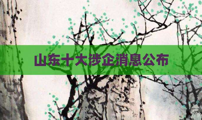 山东十大涉企消息公布