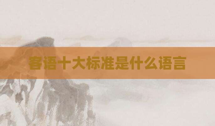 客语十大标准是什么语言