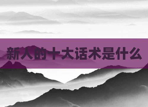 新人的十大话术是什么
