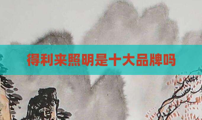 得利来照明是十大品牌吗