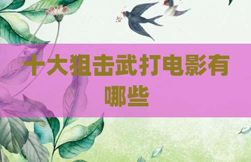 十大狙击武打电影有哪些