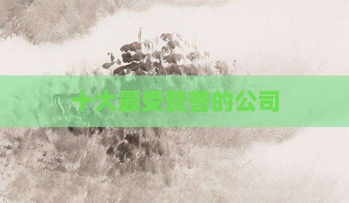 十大最受赞誉的公司
