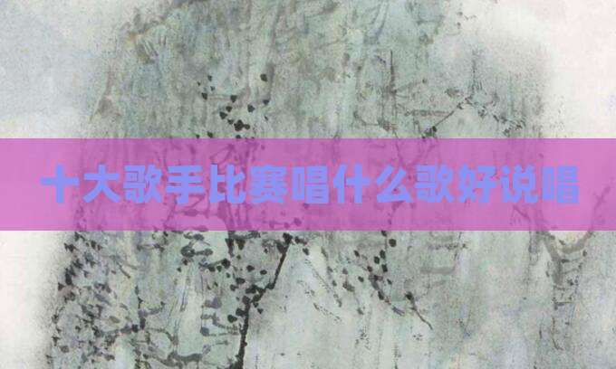 十大歌手比赛唱什么歌好说唱