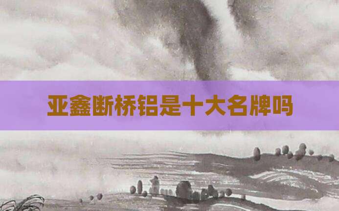亚鑫断桥铝是十大名牌吗