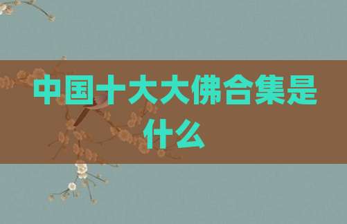 中国十大大佛合集是什么