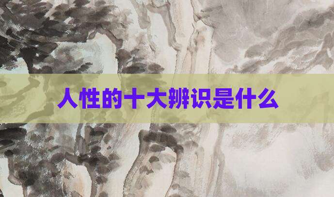人性的十大辨识是什么