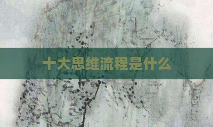 十大思维流程是什么