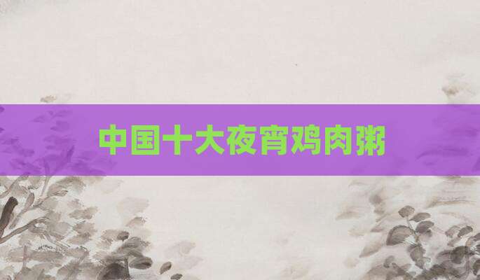中国十大夜宵鸡肉粥