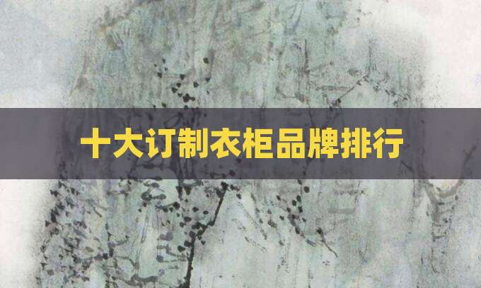 十大订制衣柜品牌排行