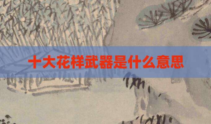 十大花样武器是什么意思