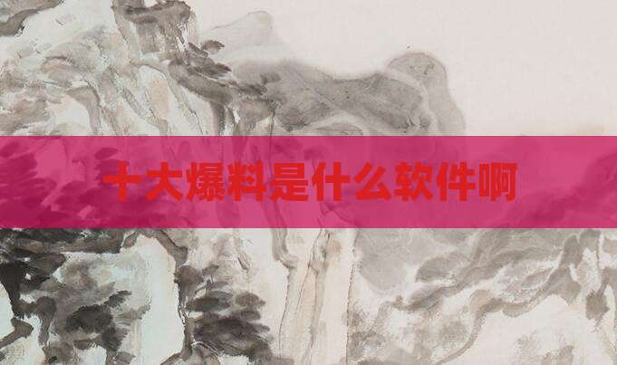 十大爆料是什么软件啊