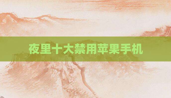 夜里十大禁用苹果手机