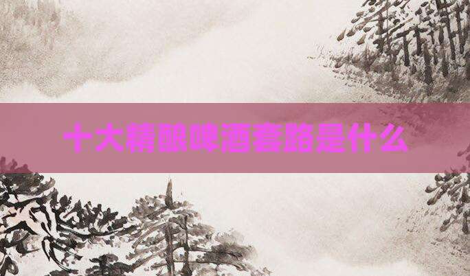 十大精酿啤酒套路是什么