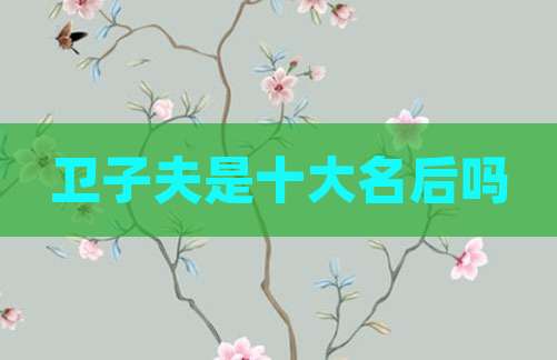 卫子夫是十大名后吗