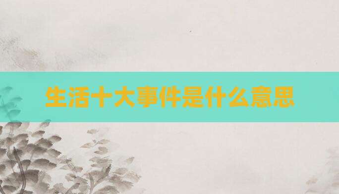 生活十大事件是什么意思