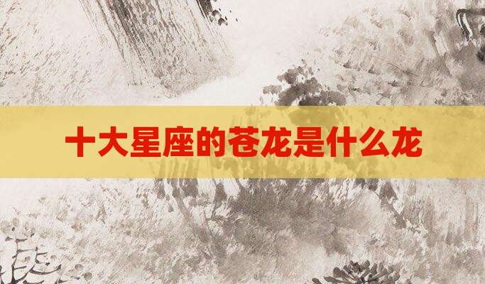 十大星座的苍龙是什么龙