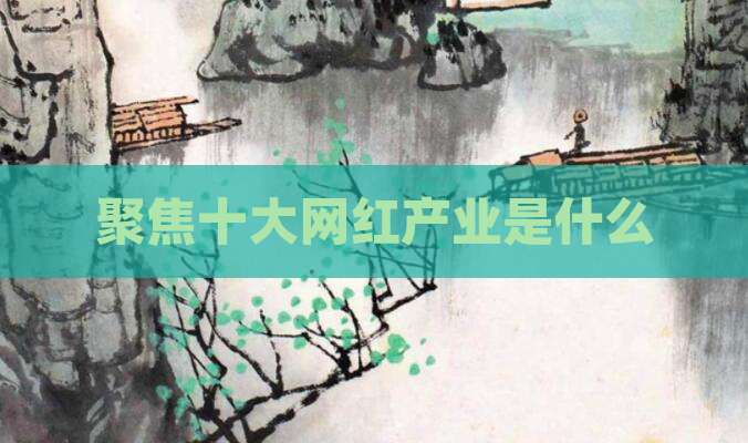 聚焦十大网红产业是什么