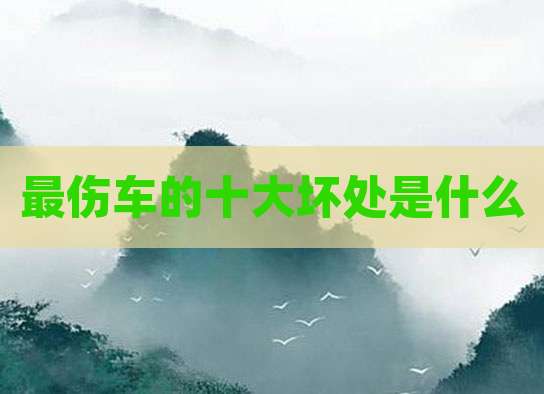 最伤车的十大坏处是什么