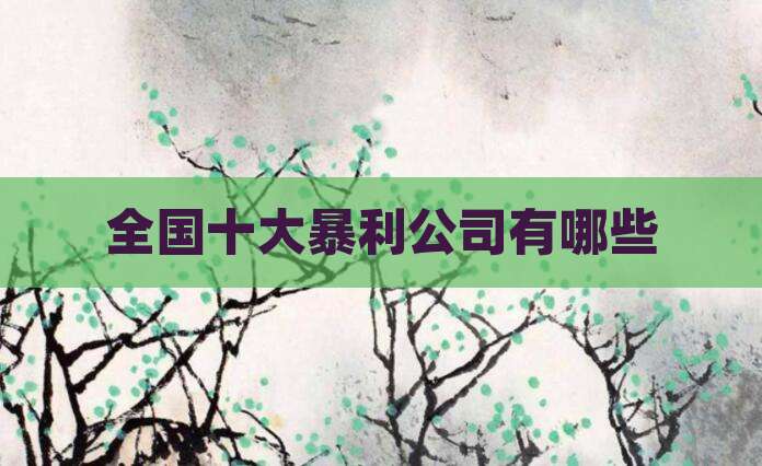 全国十大暴利公司有哪些