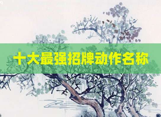 十大最强招牌动作名称