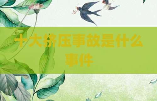 十大挤压事故是什么事件