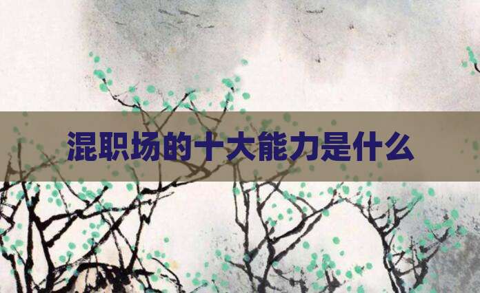 混职场的十大能力是什么