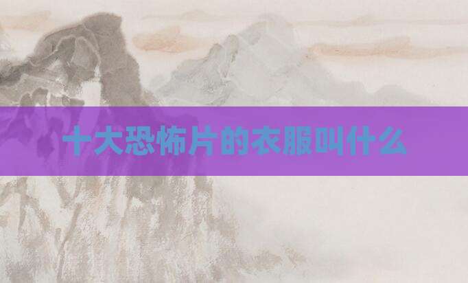 十大恐怖片的衣服叫什么
