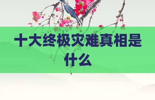 十大终极灾难真相是什么