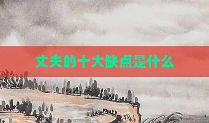 丈夫的十大缺点是什么