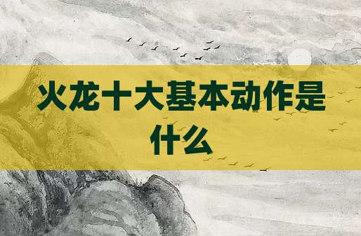 火龙十大基本动作是什么