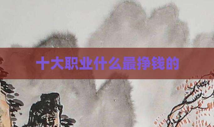 十大职业什么最挣钱的