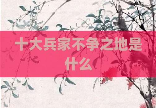十大兵家不争之地是什么