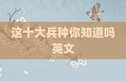 这十大兵种你知道吗英文