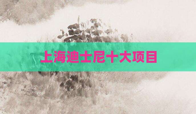 上海迪士尼十大项目