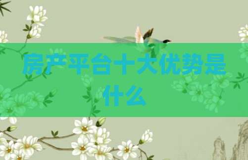 房产平台十大优势是什么