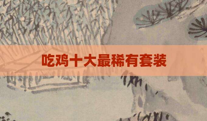 吃鸡十大最稀有套装