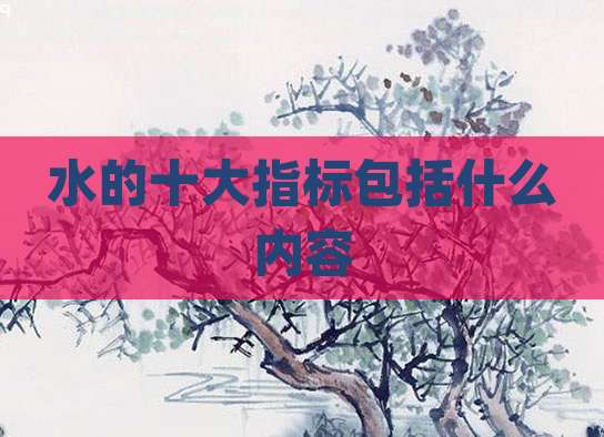 水的十大指标包括什么内容