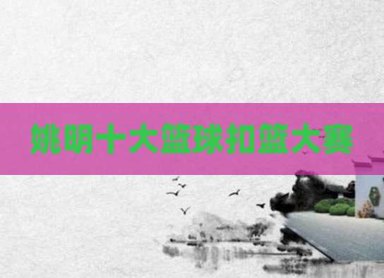 姚明十大篮球扣篮大赛