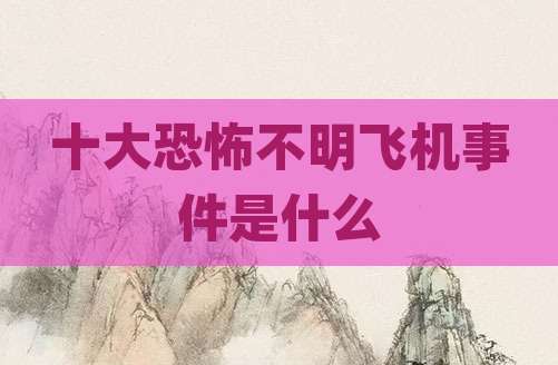 十大恐怖不明飞机事件是什么
