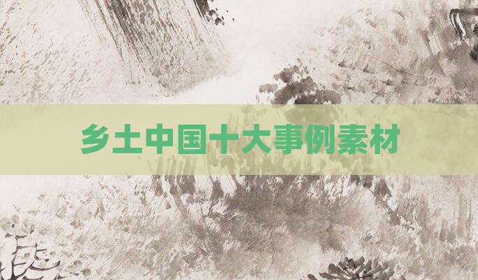 乡土中国十大事例素材