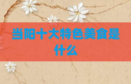 当阳十大特色美食是什么