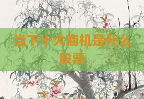 当下十大商机是什么股票
