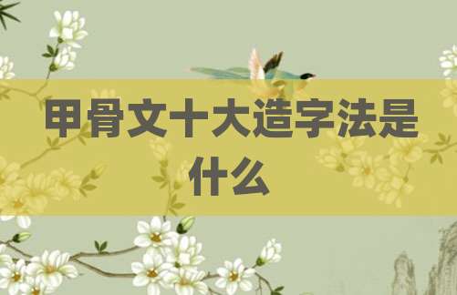 甲骨文十大造字法是什么