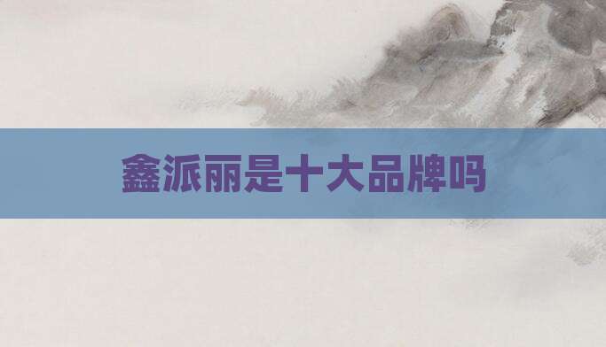 鑫派丽是十大品牌吗